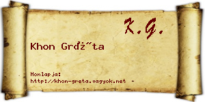 Khon Gréta névjegykártya